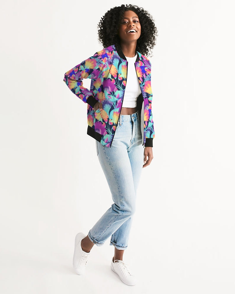 Vivid Blossoms Bomber Jacket