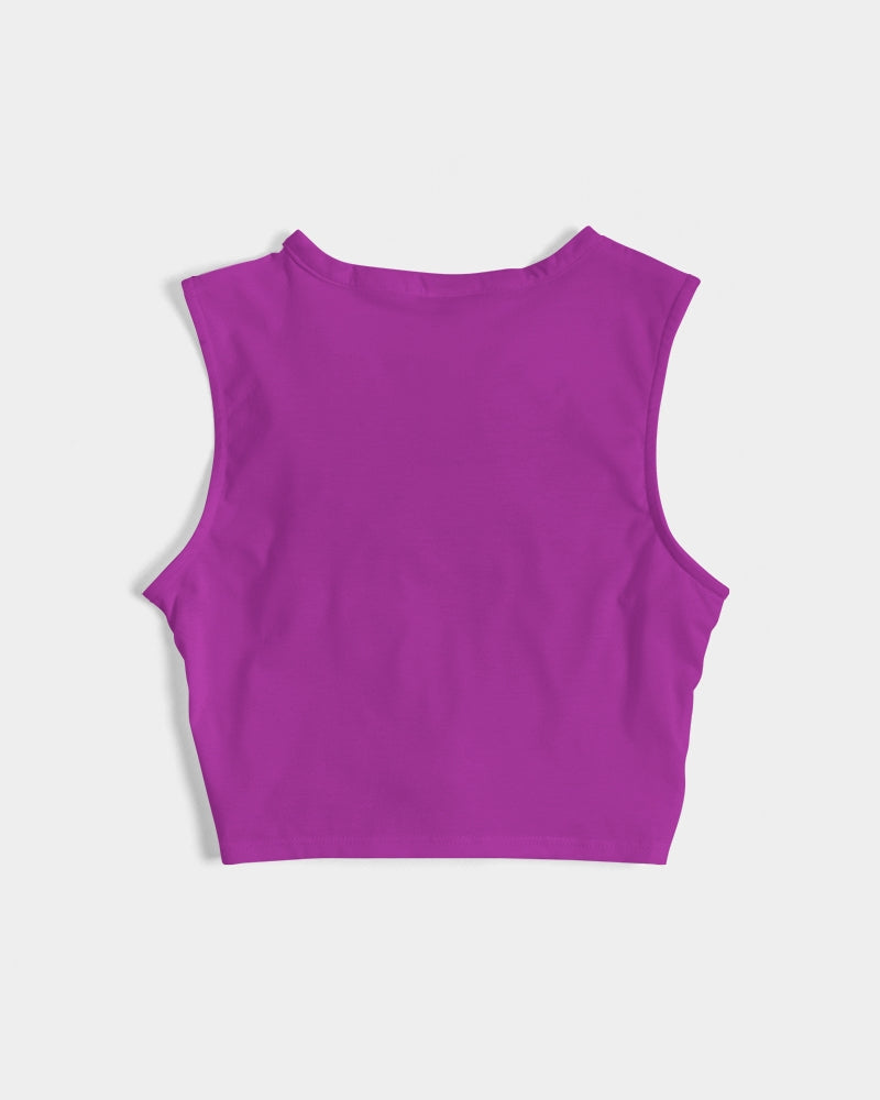 Vivid Blossoms Fushia Twist-Front Tank