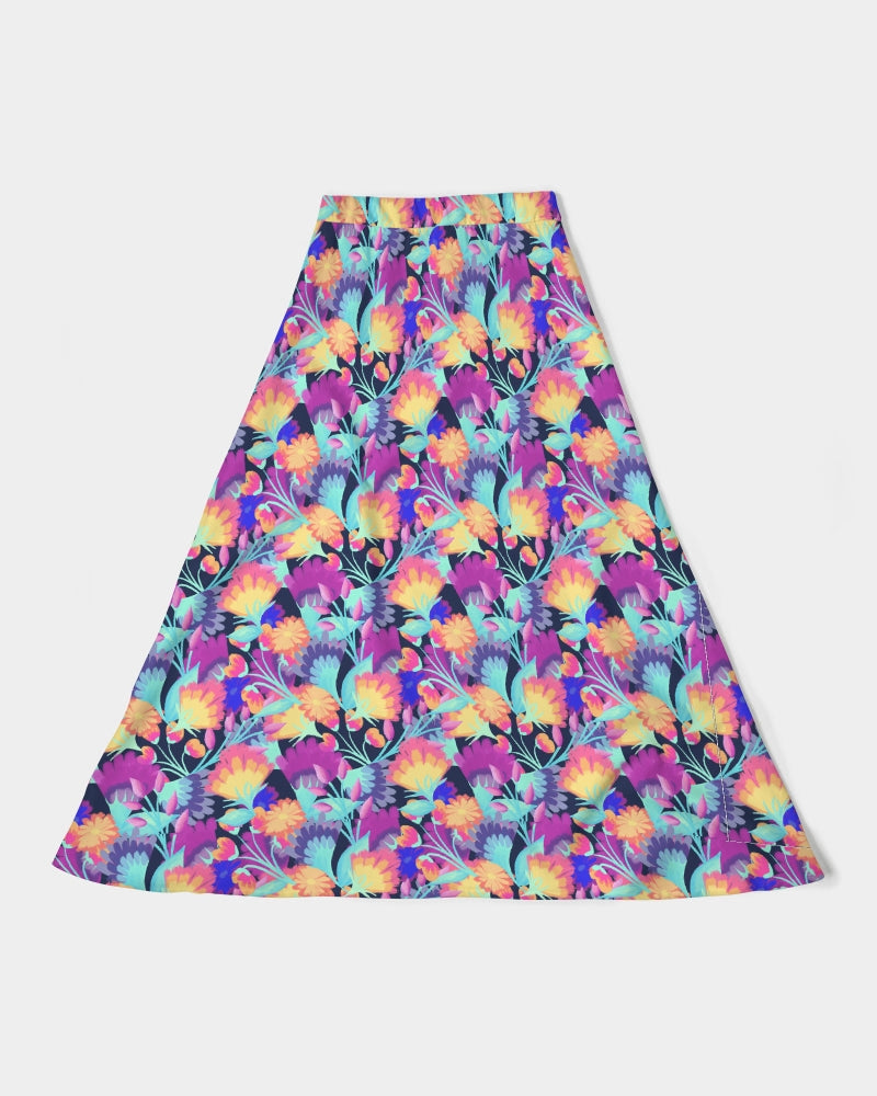 Vivid Blossoms Midi Skirt
