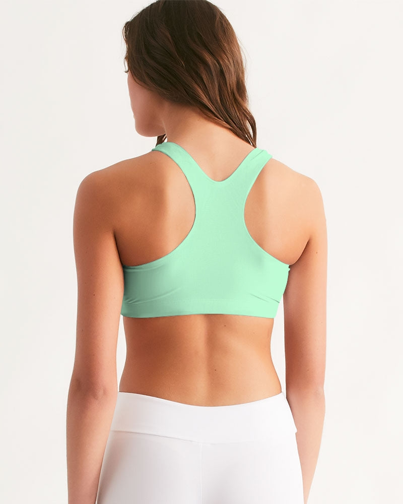 Vivid Blossoms Mint Sports Bra