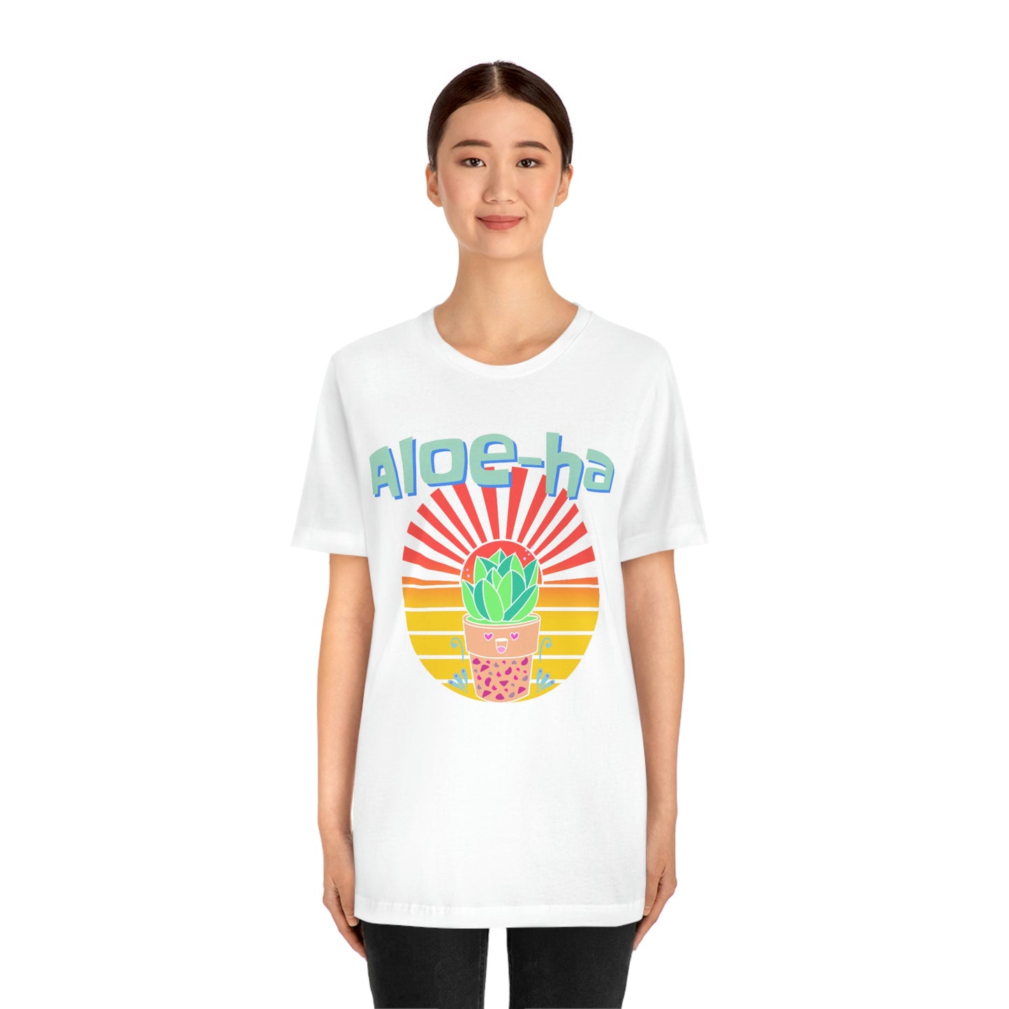 Jersey Short Sleeve Tee: Aloe-ha (unisex)