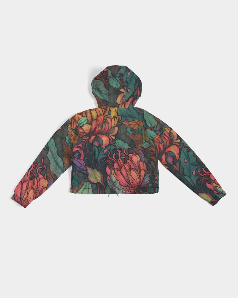 Peonies Cropped Windbreaker
