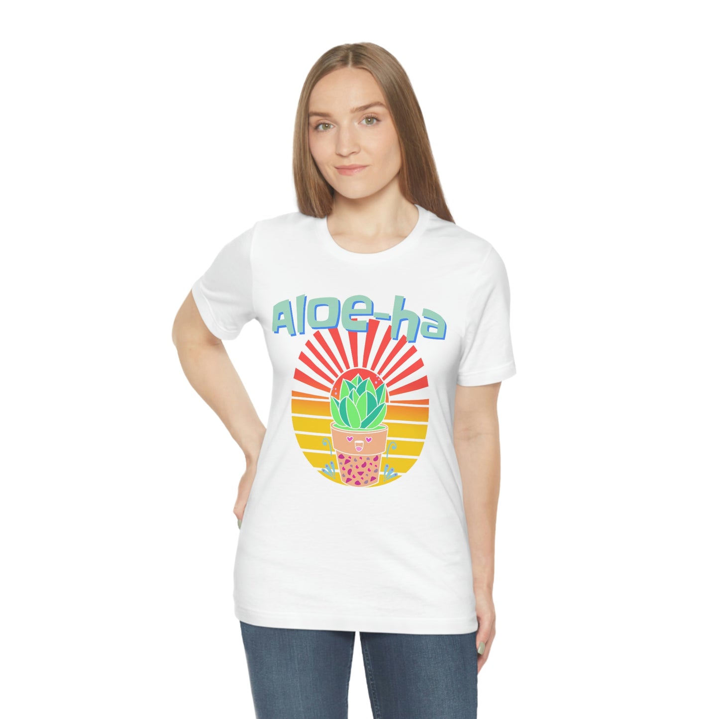 Jersey Short Sleeve Tee: Aloe-ha (unisex)