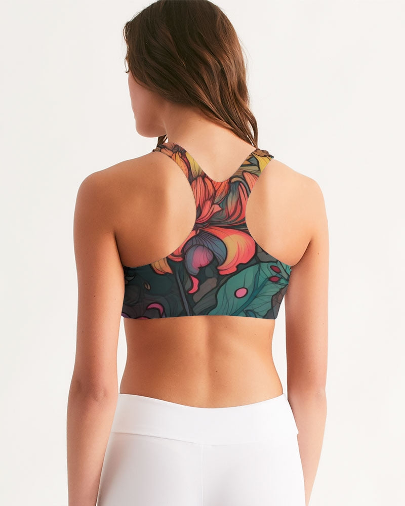 Peonies Sports Bra