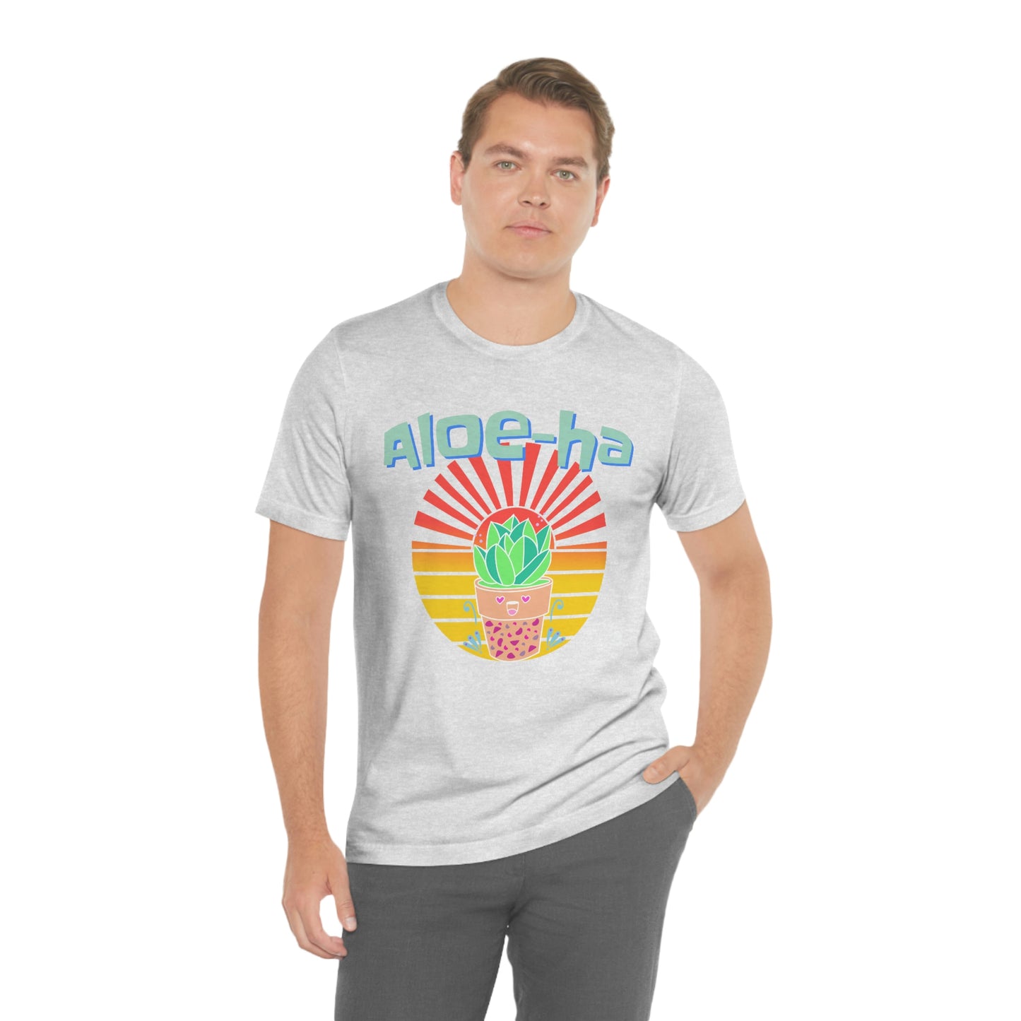 Jersey Short Sleeve Tee: Aloe-ha (unisex)