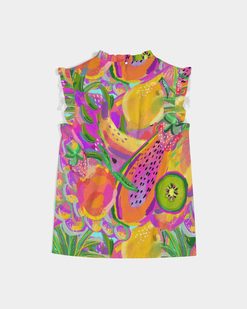 Fruit Salad Women's Ruffle Sleeve Top