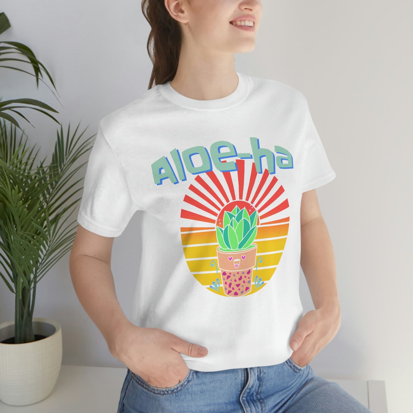 Jersey Short Sleeve Tee: Aloe-ha (unisex)