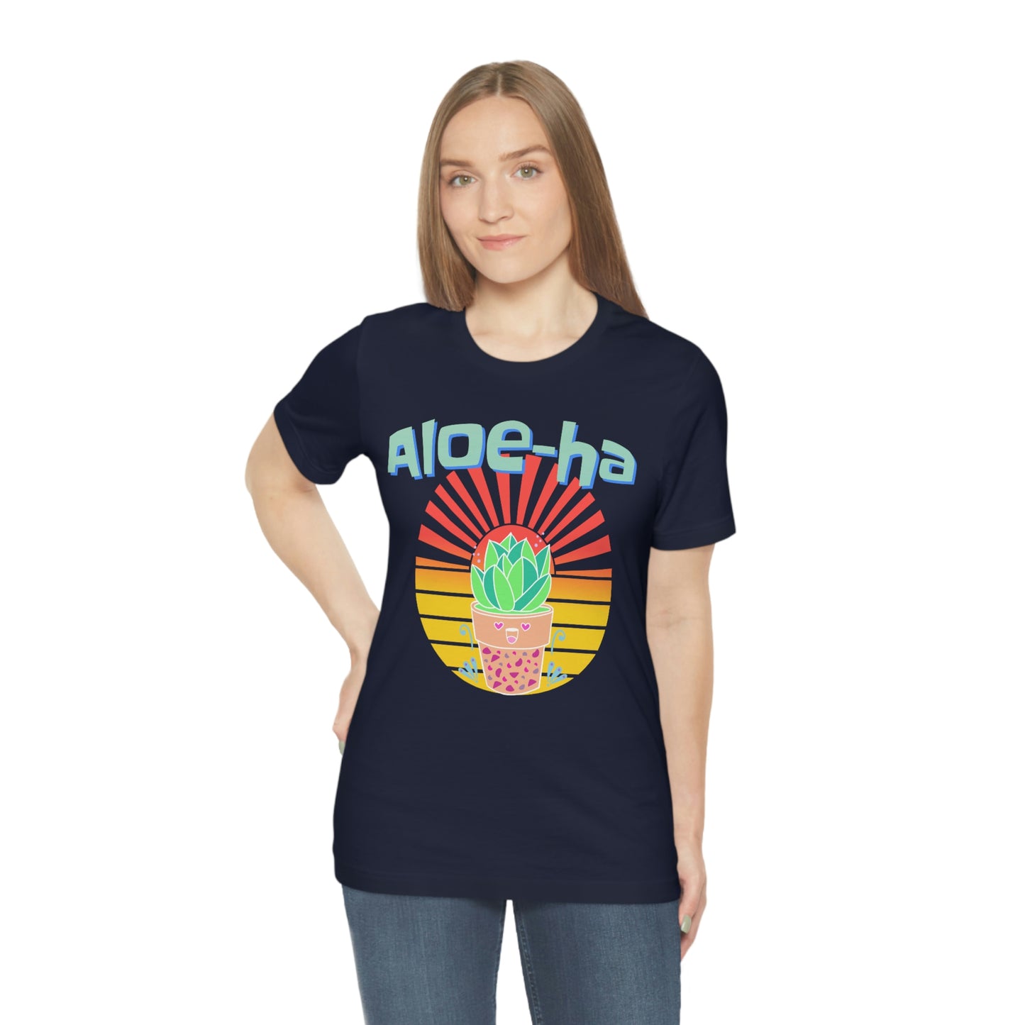 Jersey Short Sleeve Tee: Aloe-ha (unisex)