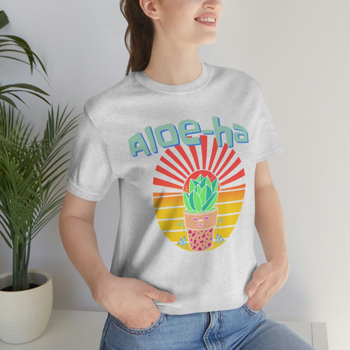 Jersey Short Sleeve Tee: Aloe-ha (unisex)
