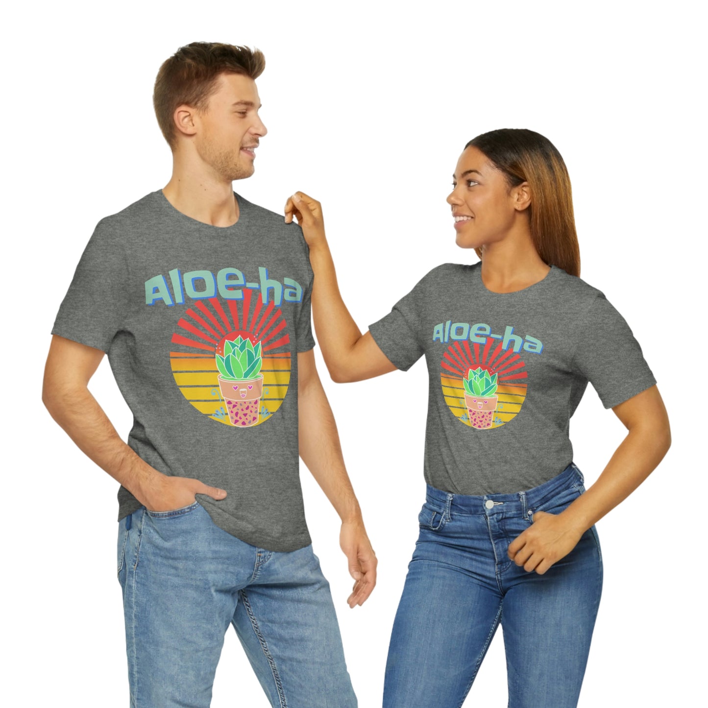 Jersey Short Sleeve Tee: Aloe-ha (unisex)