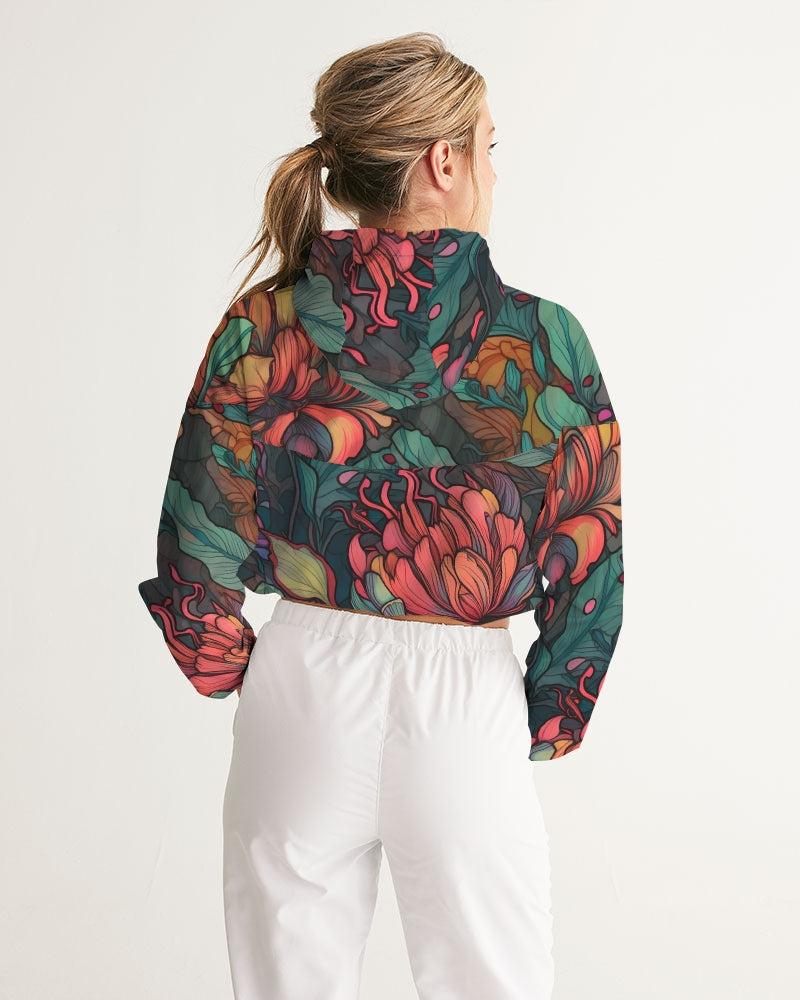 Peonies Cropped Windbreaker