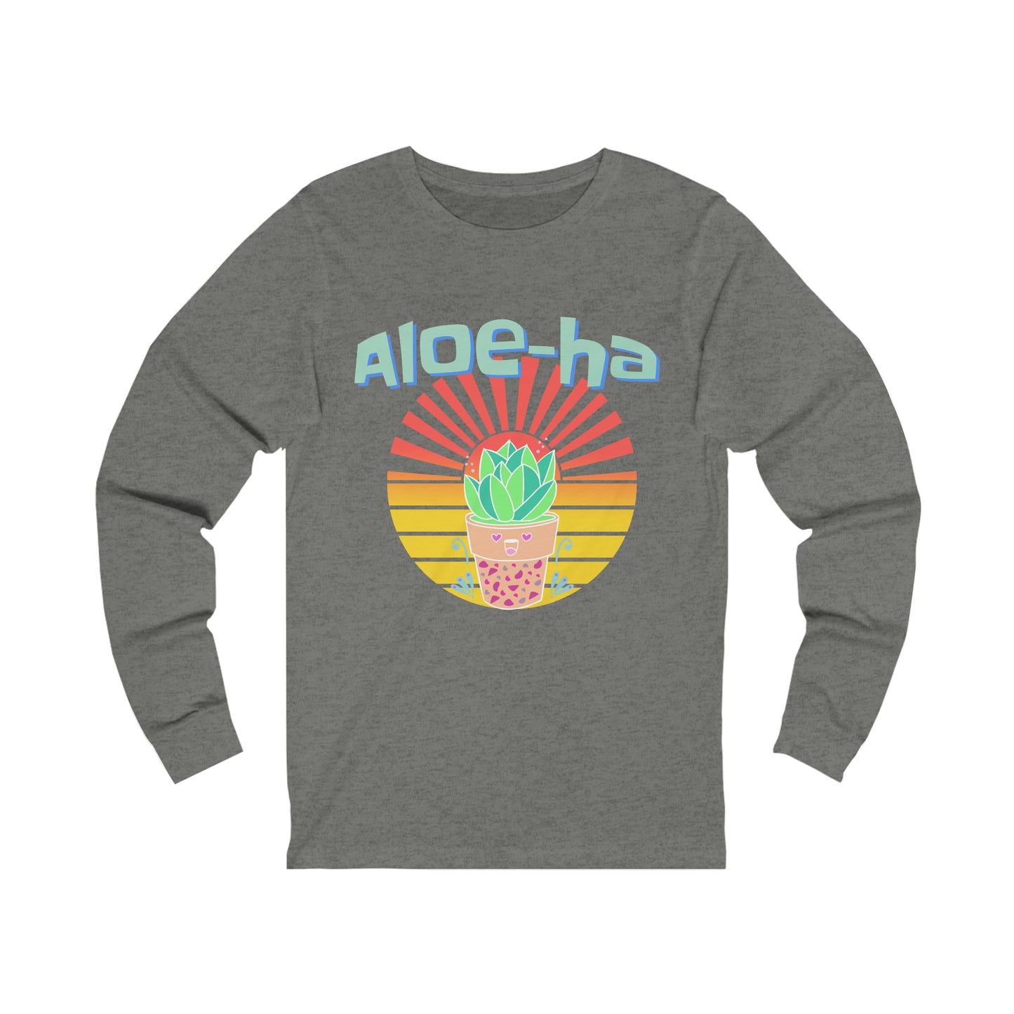 Jersey Long Sleeve Tee: Aloe-ha (unisex)