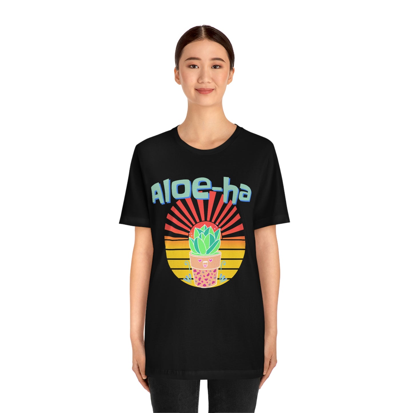 Jersey Short Sleeve Tee: Aloe-ha (unisex)