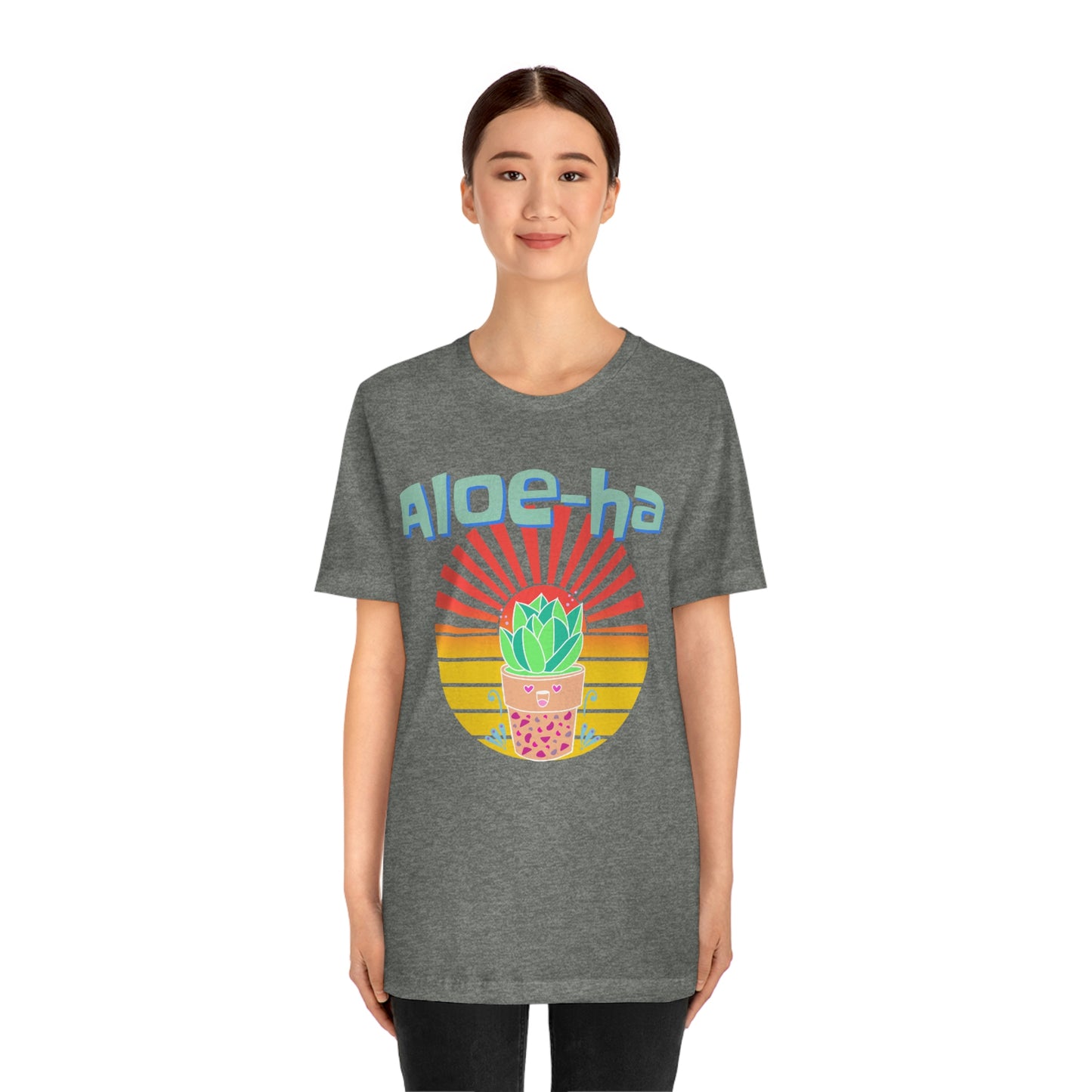 Jersey Short Sleeve Tee: Aloe-ha (unisex)