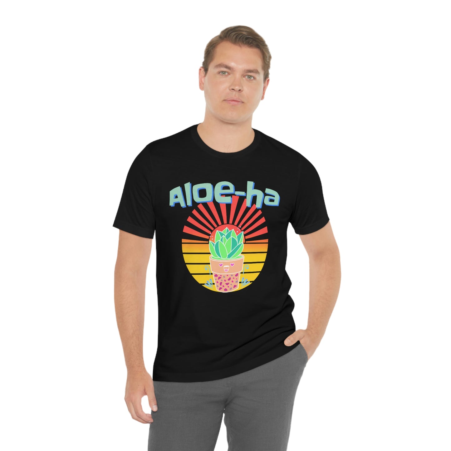 Jersey Short Sleeve Tee: Aloe-ha (unisex)