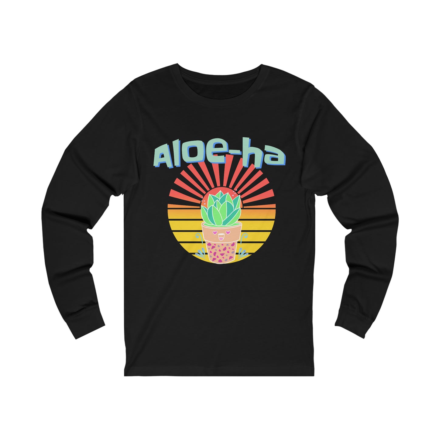 Jersey Long Sleeve Tee: Aloe-ha (unisex)