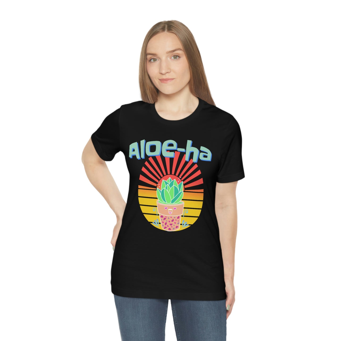 Jersey Short Sleeve Tee: Aloe-ha (unisex)