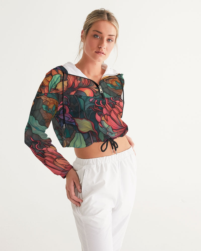 Peonies Cropped Windbreaker