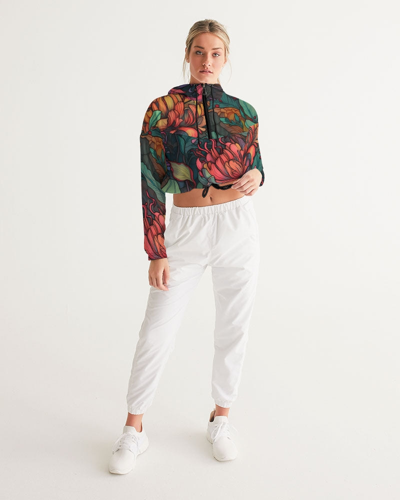 Peonies Cropped Windbreaker