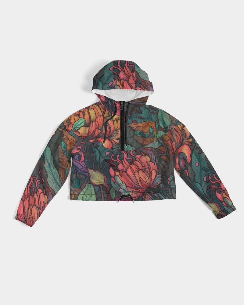 Peonies Cropped Windbreaker