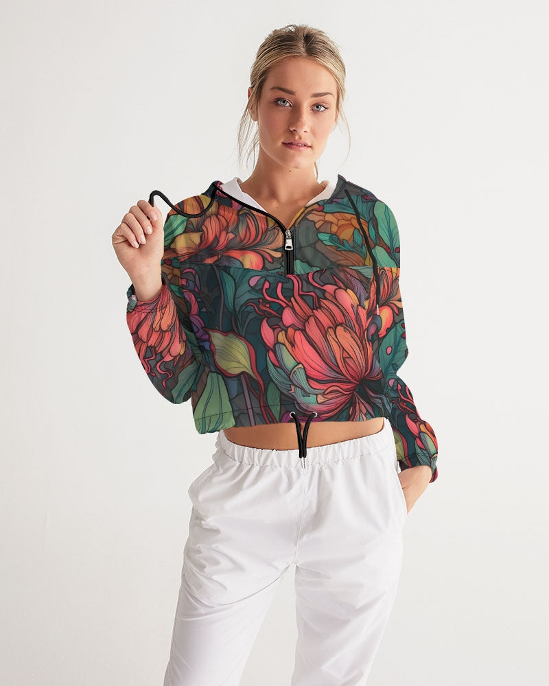 Peonies Cropped Windbreaker