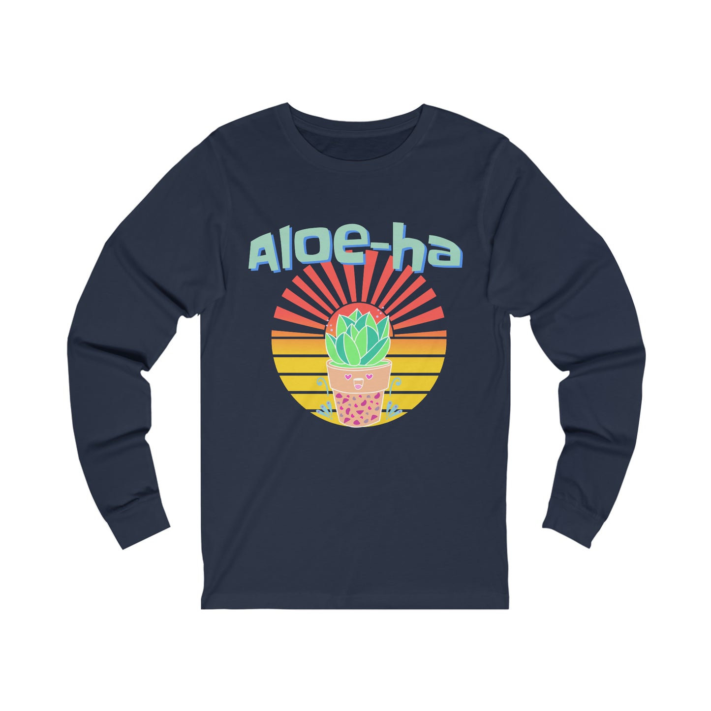 Jersey Long Sleeve Tee: Aloe-ha (unisex)
