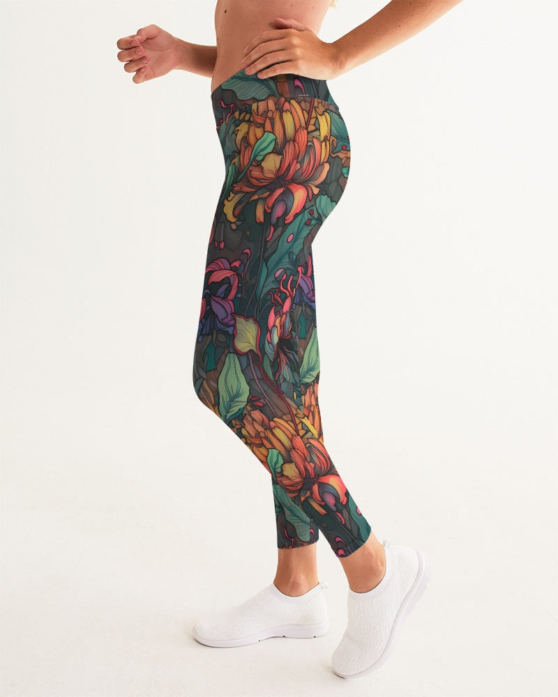 Peonies Yoga Pants