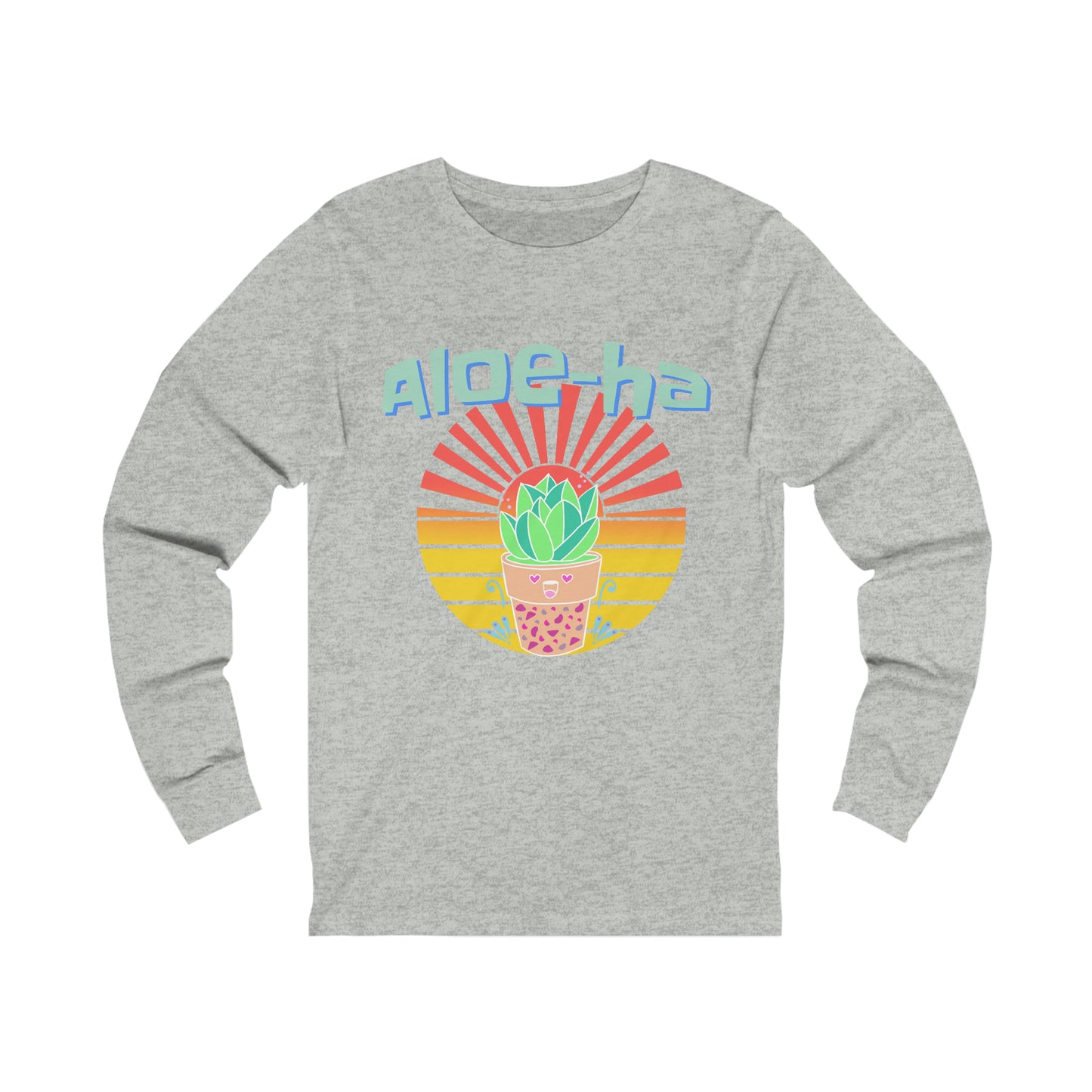 Jersey Long Sleeve Tee: Aloe-ha (unisex)