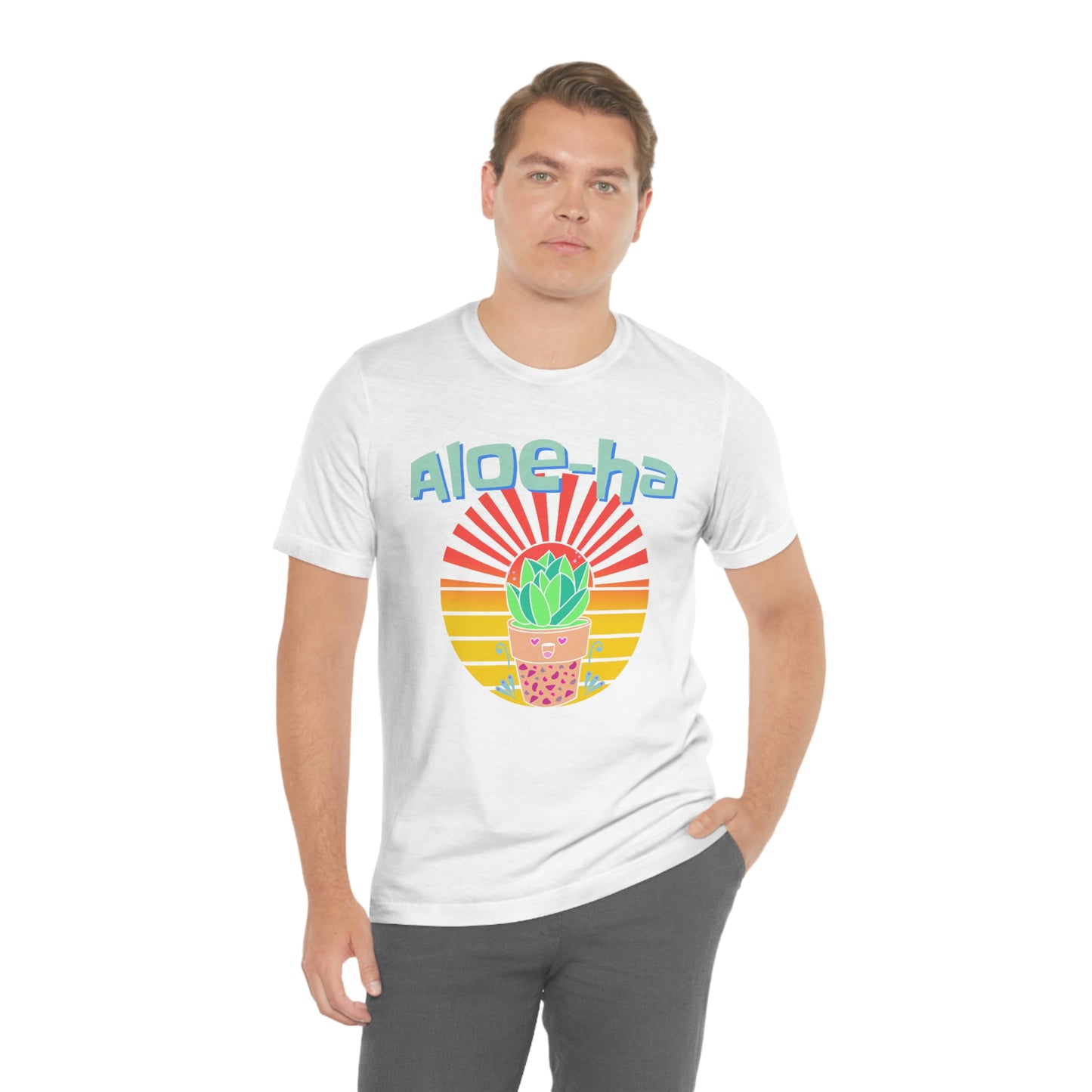 Jersey Short Sleeve Tee: Aloe-ha (unisex)