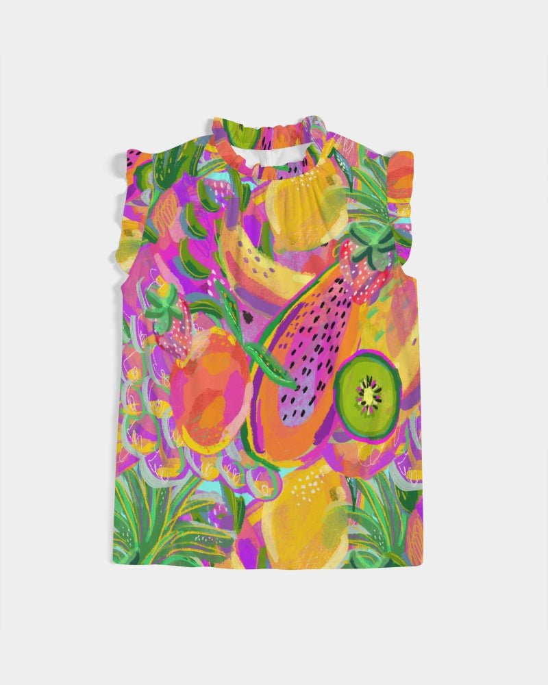 Fruit Salad Women's Ruffle Sleeve Top