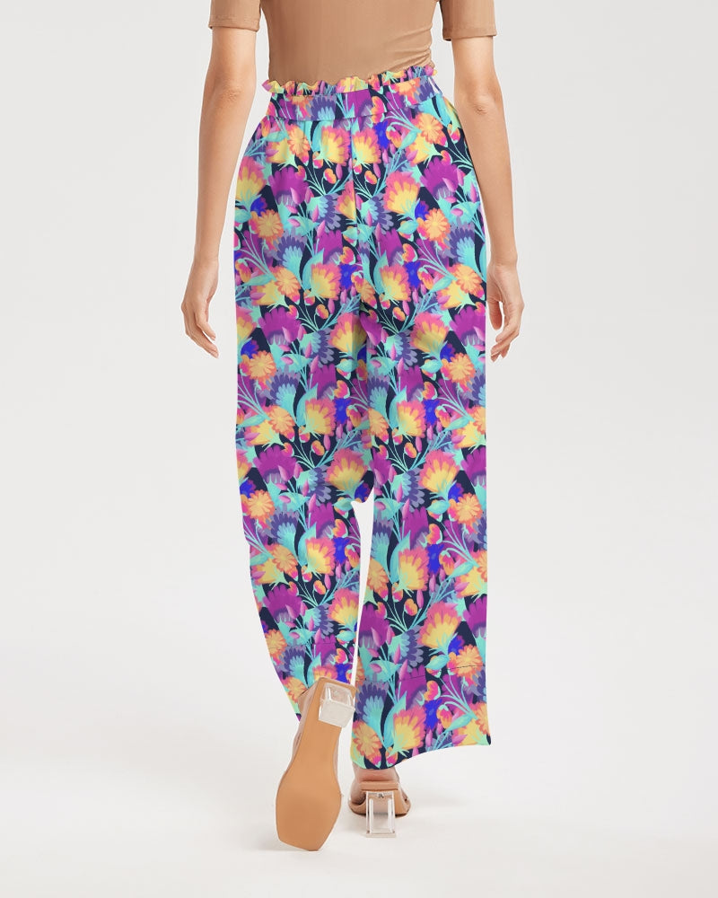 Vivid Blossoms Wide Leg Pants