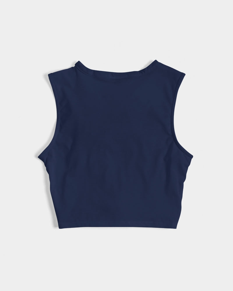 Vivid Blossoms Navy Twist-Front Tank