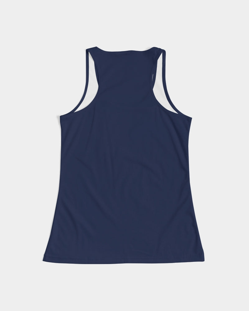 Vivid Blossoms Navy Tank Top