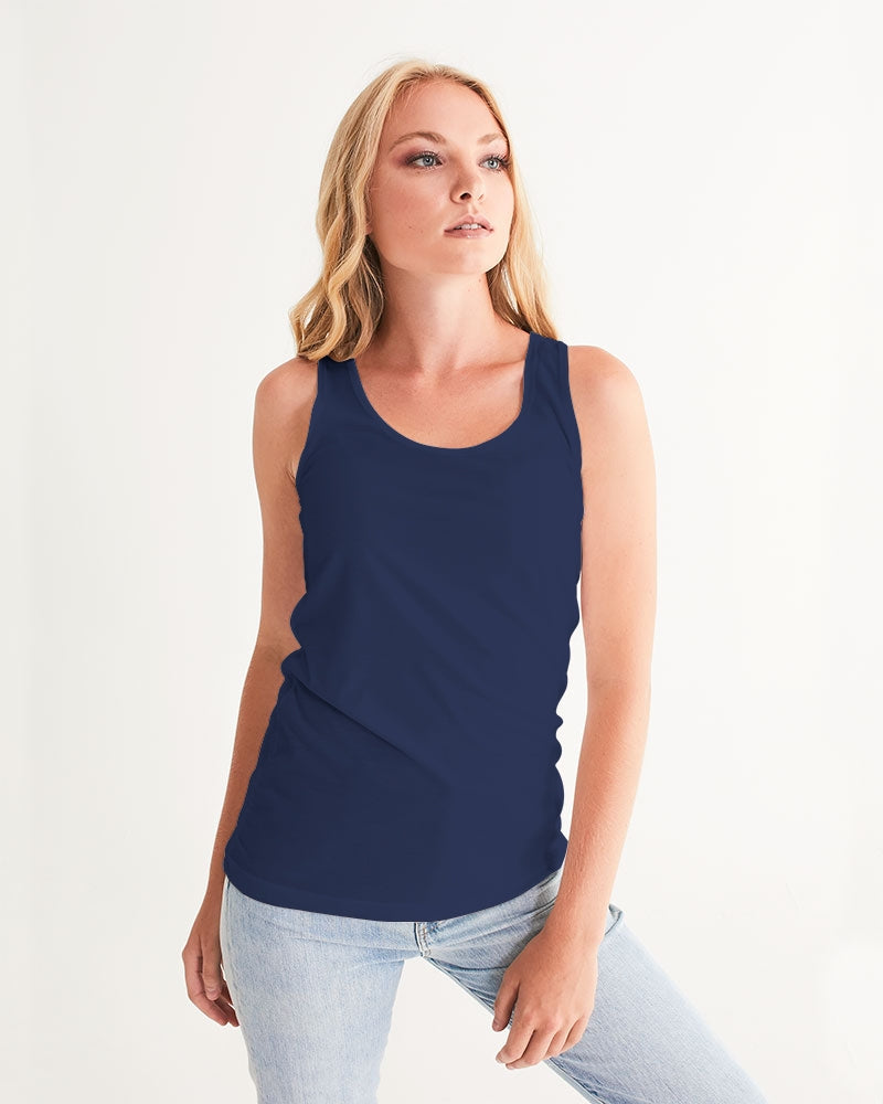 Vivid Blossoms Navy Tank Top