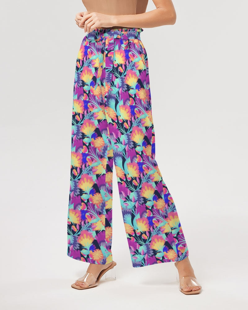 Vivid Blossoms Wide Leg Pants