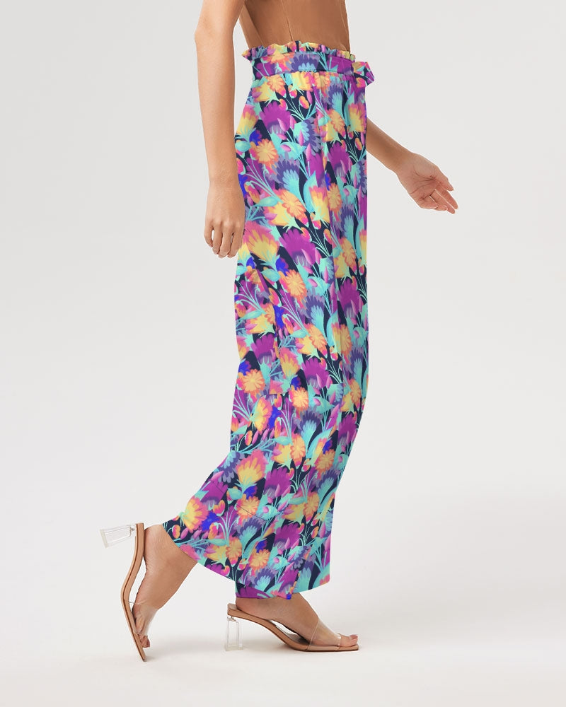 Vivid Blossoms Wide Leg Pants