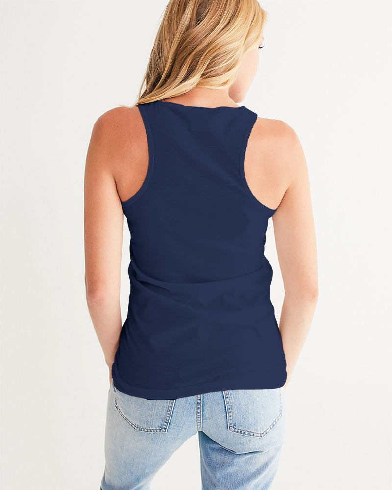 Vivid Blossoms Navy Tank Top