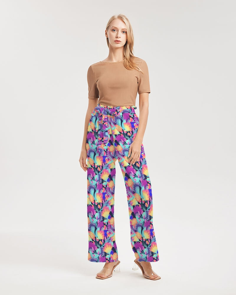 Vivid Blossoms Wide Leg Pants