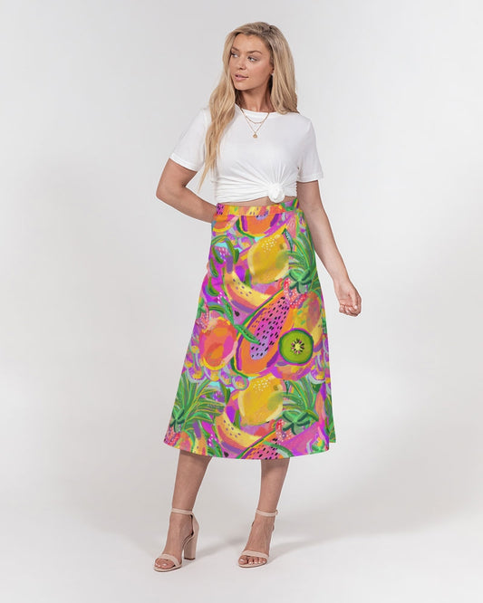 Fruit Salad Women's A-Line Midi Skirt