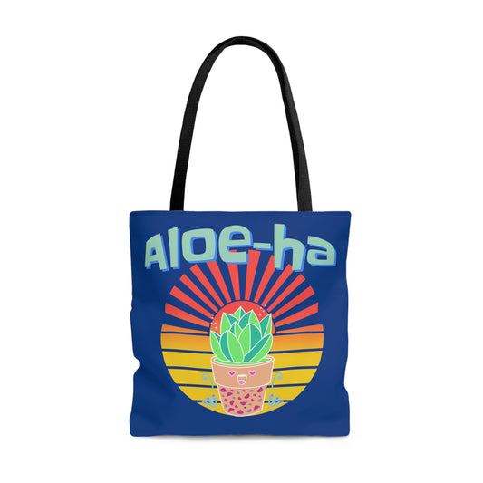 Tote Bag: Aloe-ha - Dark Blue